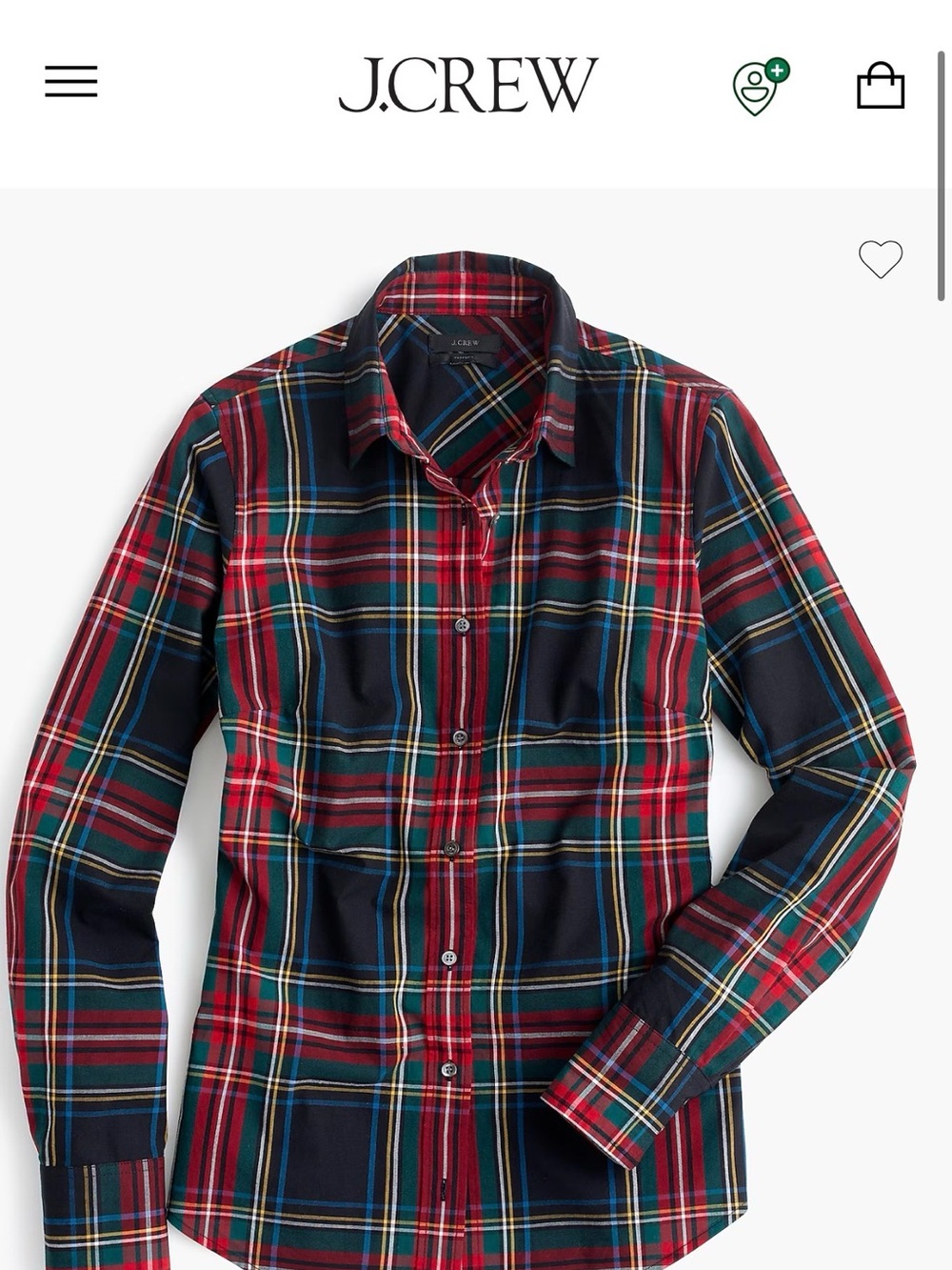 J. Crew Perfect Shirt in Stewart Tartan